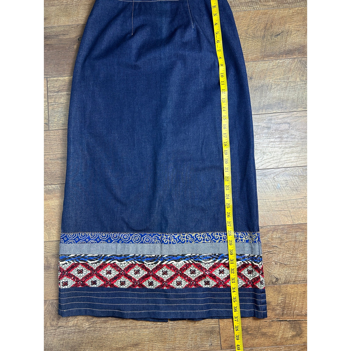Surya beaded boho hippie denim maxi + vest set
