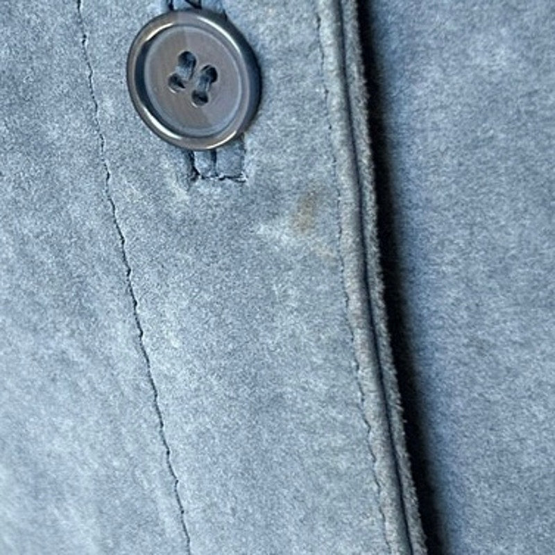 🩵 Vintage Powder Blue Suede Trucker Jacket – Dreamy Free People Vibe – Size L