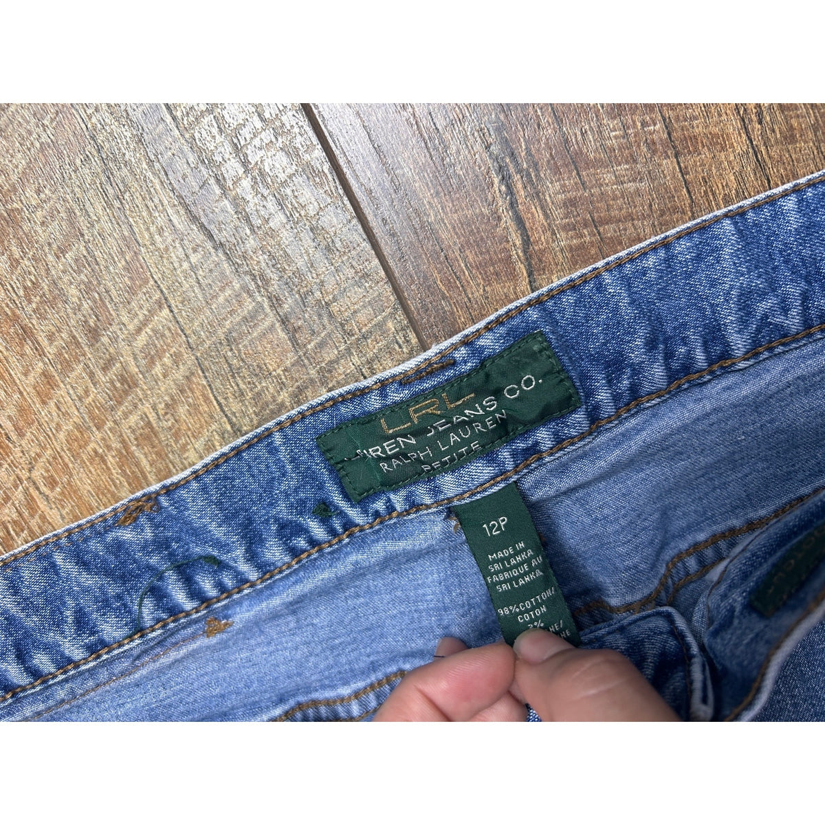 Vintage LRL Bootcut Jeans Size 12P 32x28 Mid Rise Light Wash Y2K Denim