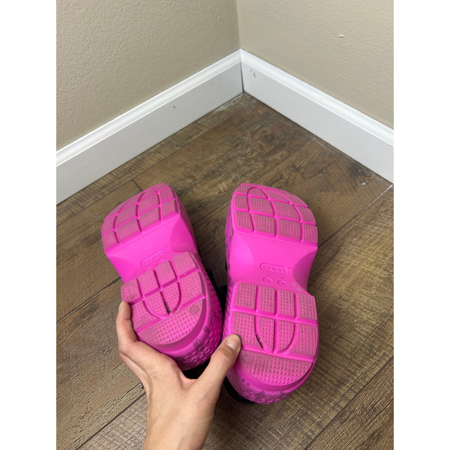 Crocs Karumi My Melody Plateau Mary Jane Pink Black Größe 8 Kawaii Sanrio