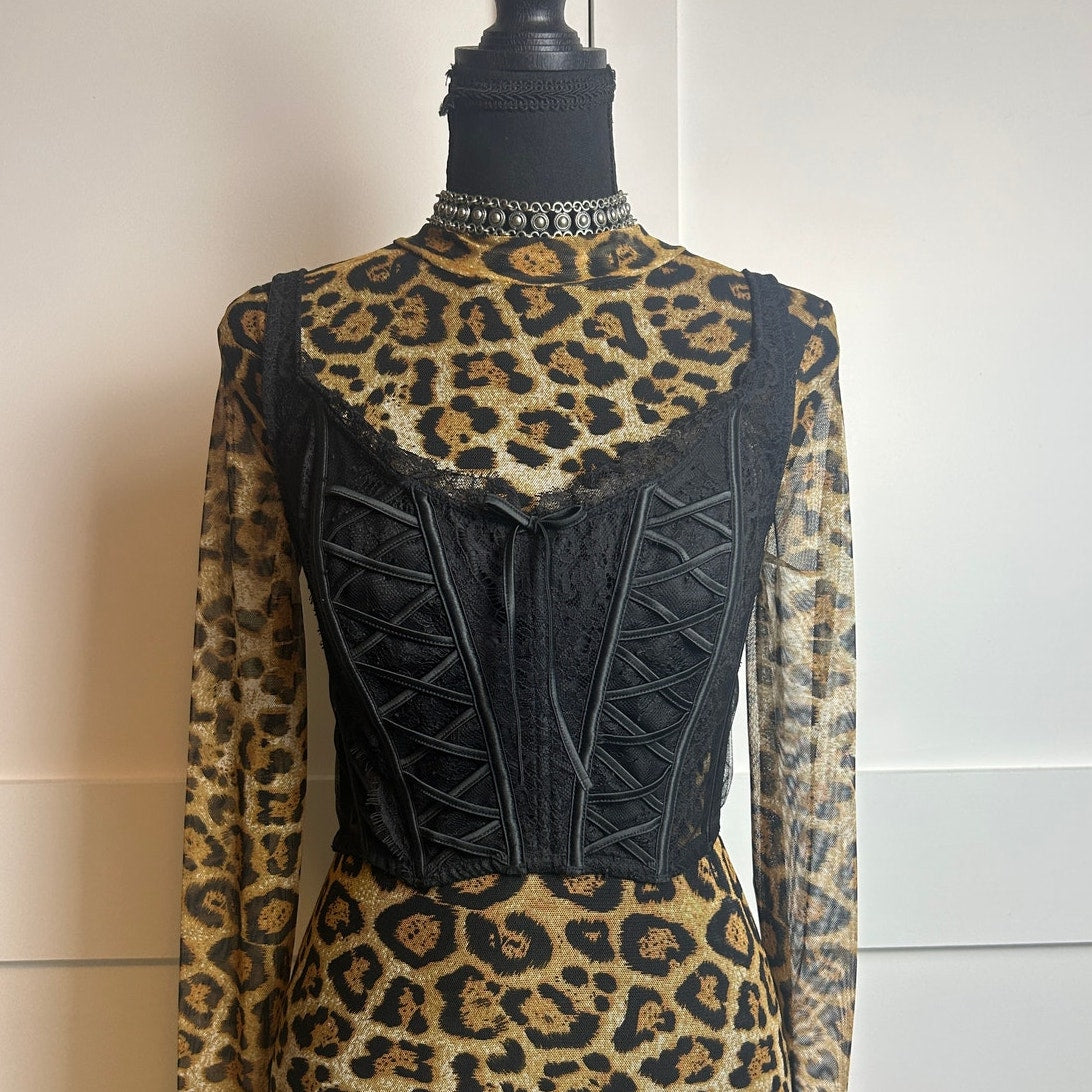 Y2K Victoria’s Secret Wimpernspitzen-Korsett-Bustier-Top mit eckigem Ausschnitt zum Ausgehen