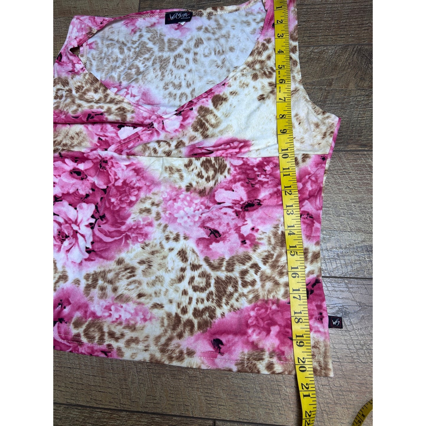 Vintage wet seal Australia baby doll rose and leopard print top size xl