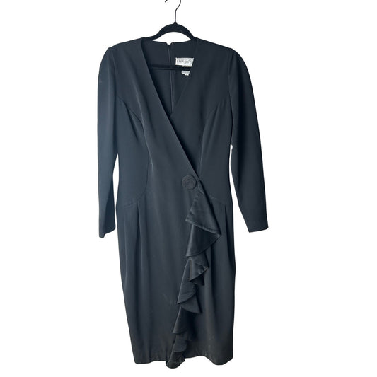 lille rubin 90s cocktail dress asymettrical faux wrap dress size 6