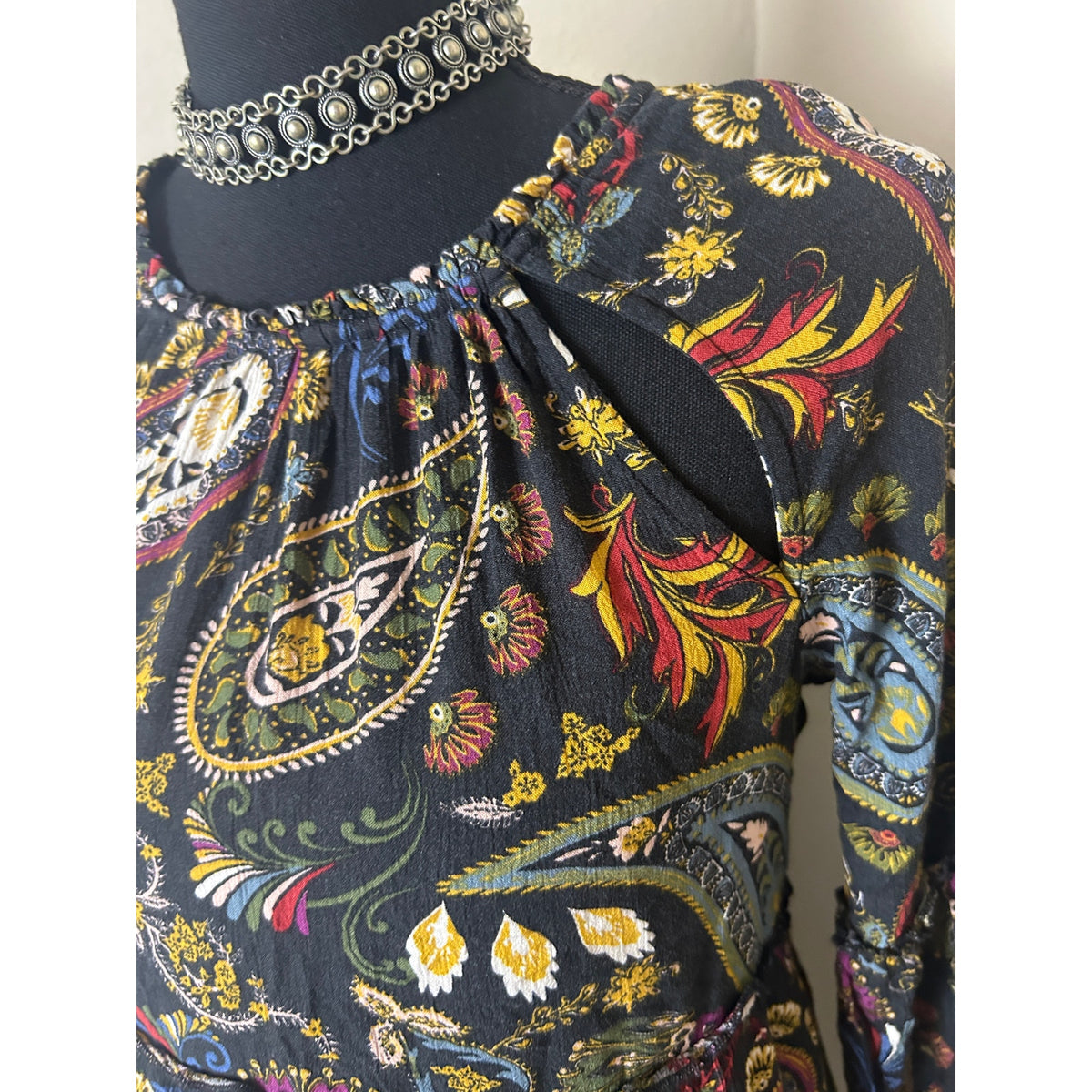 American Eagle Paisley Keyhole Back Mini Dress — XS