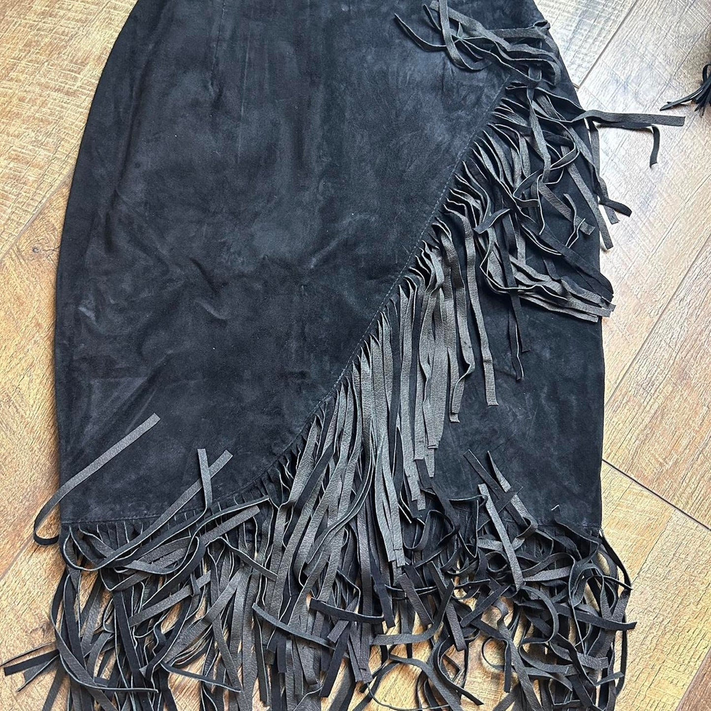 Rare vintage black suede leather