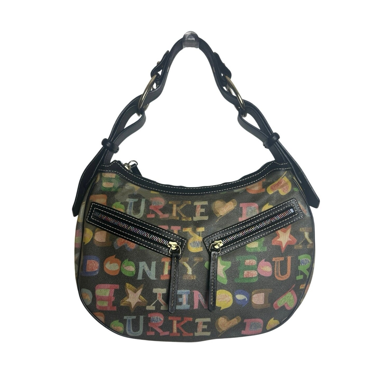 Sac à main à bandoulière Dooney & Bourke Y2K motif graffiti arc-en-ciel