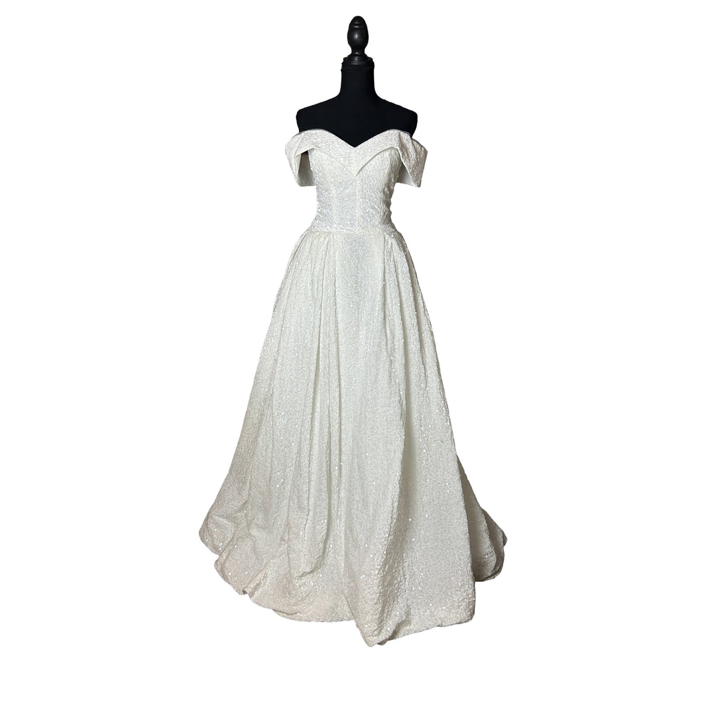 🤍 Carmen-Samtbrautkleid – Korsett-Rücken – Twilight-inspiriert – XS/S