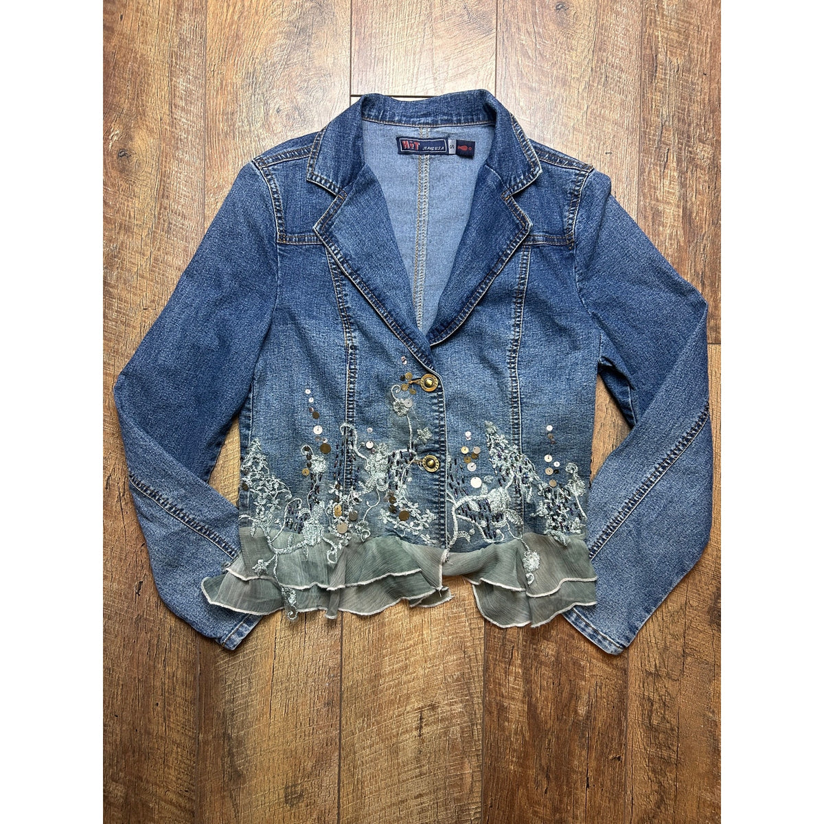 Y2K Whimsy Fairy Hit Denim Jacket Size Small Blue Jean Jacket