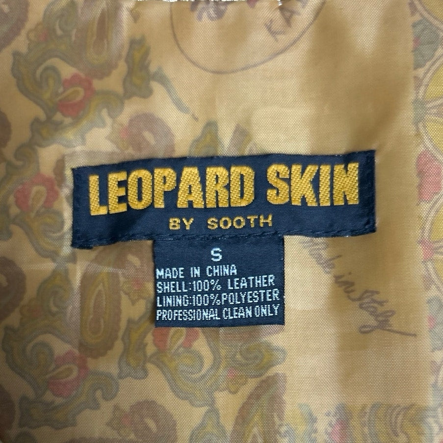 90s suede leather patchwork best leopard skin and tan size s