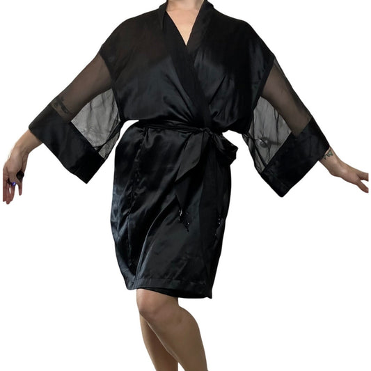 vs gold label robe with sheer sleeves one size