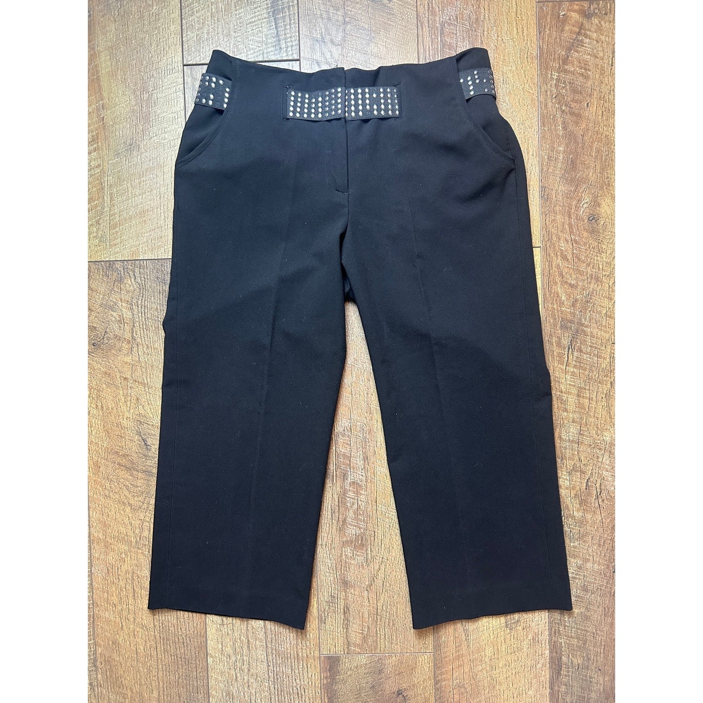 Y2K Western Alt Studded Caprihosen Biker Moto Low Rise Cropped