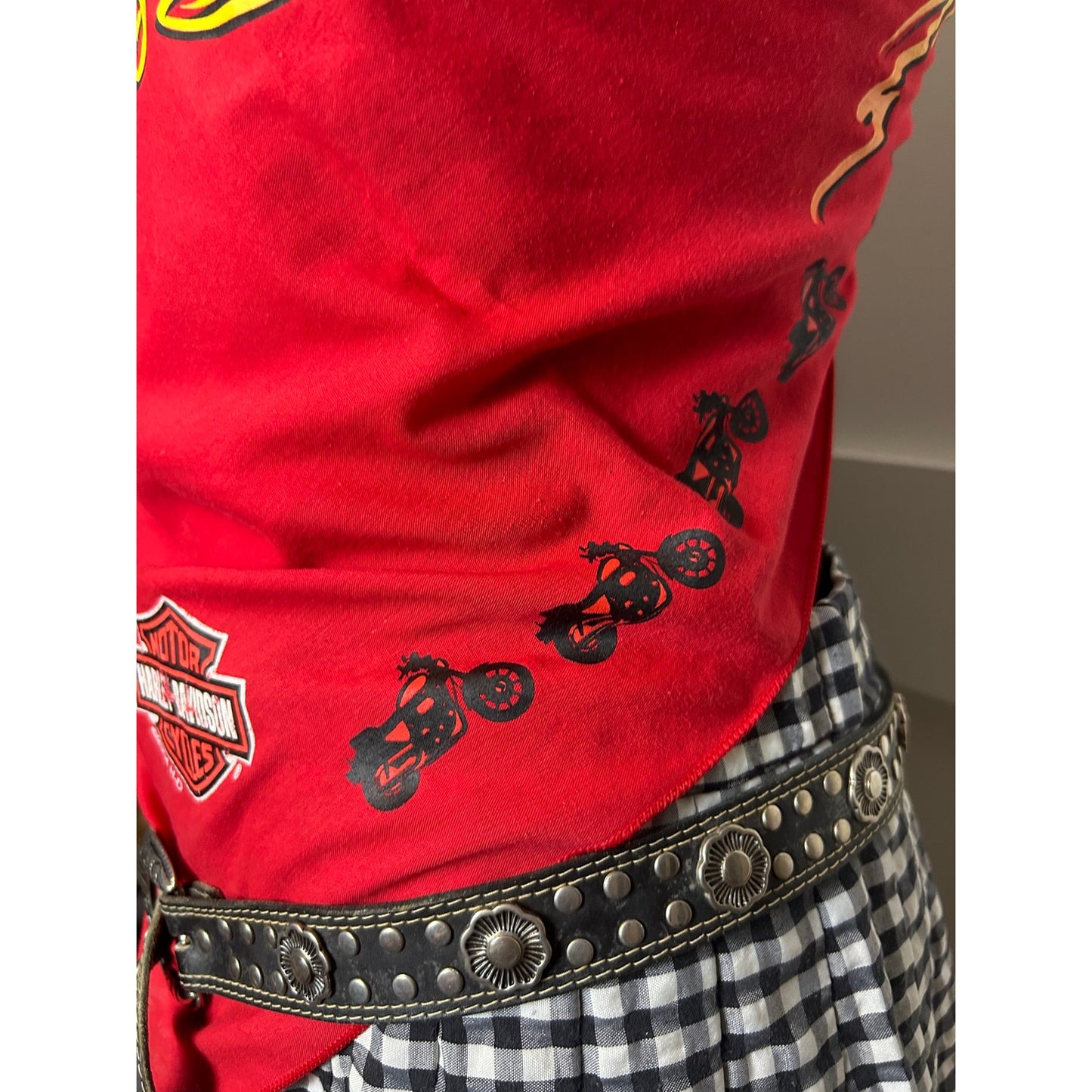 2004 Harley Davidson Lady Rider Bandana Rot Tribal Motorrad Y2K Biker Halstuch