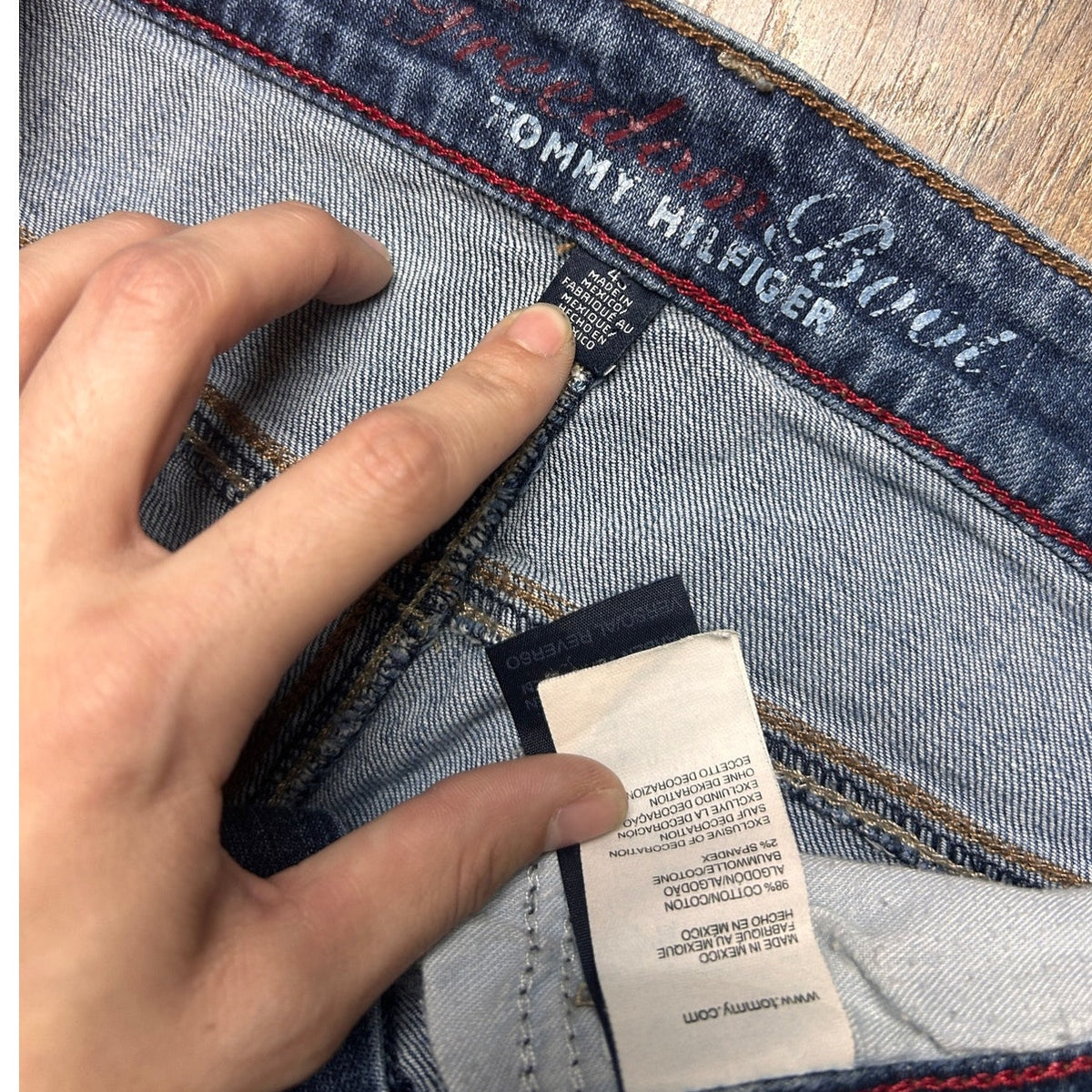 Tommy Hilfiger Y2K Low Rise Bootcut Jeans 30x29 Embroidered Back Pockets