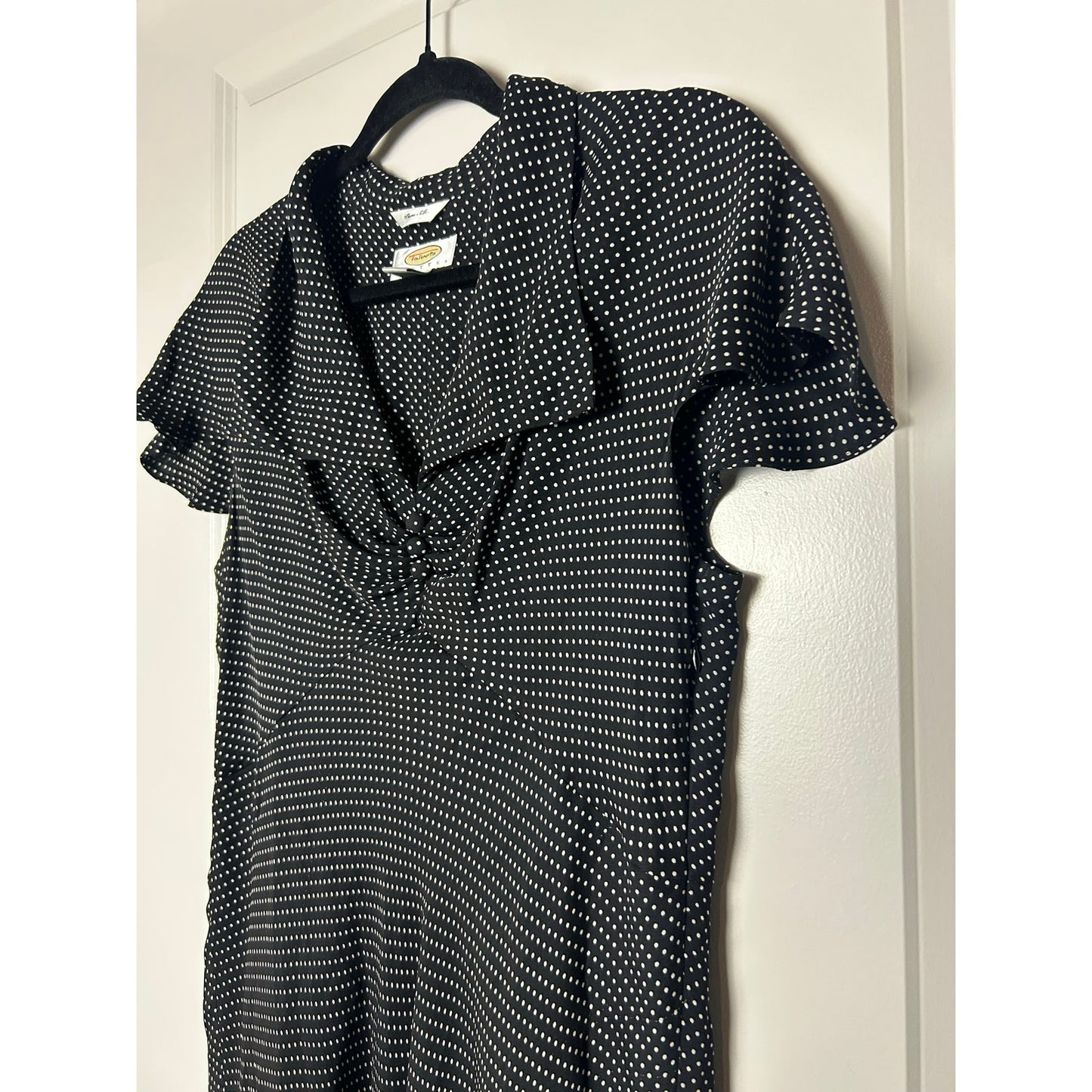talbots 100% silk polka dot 40s inspired dress