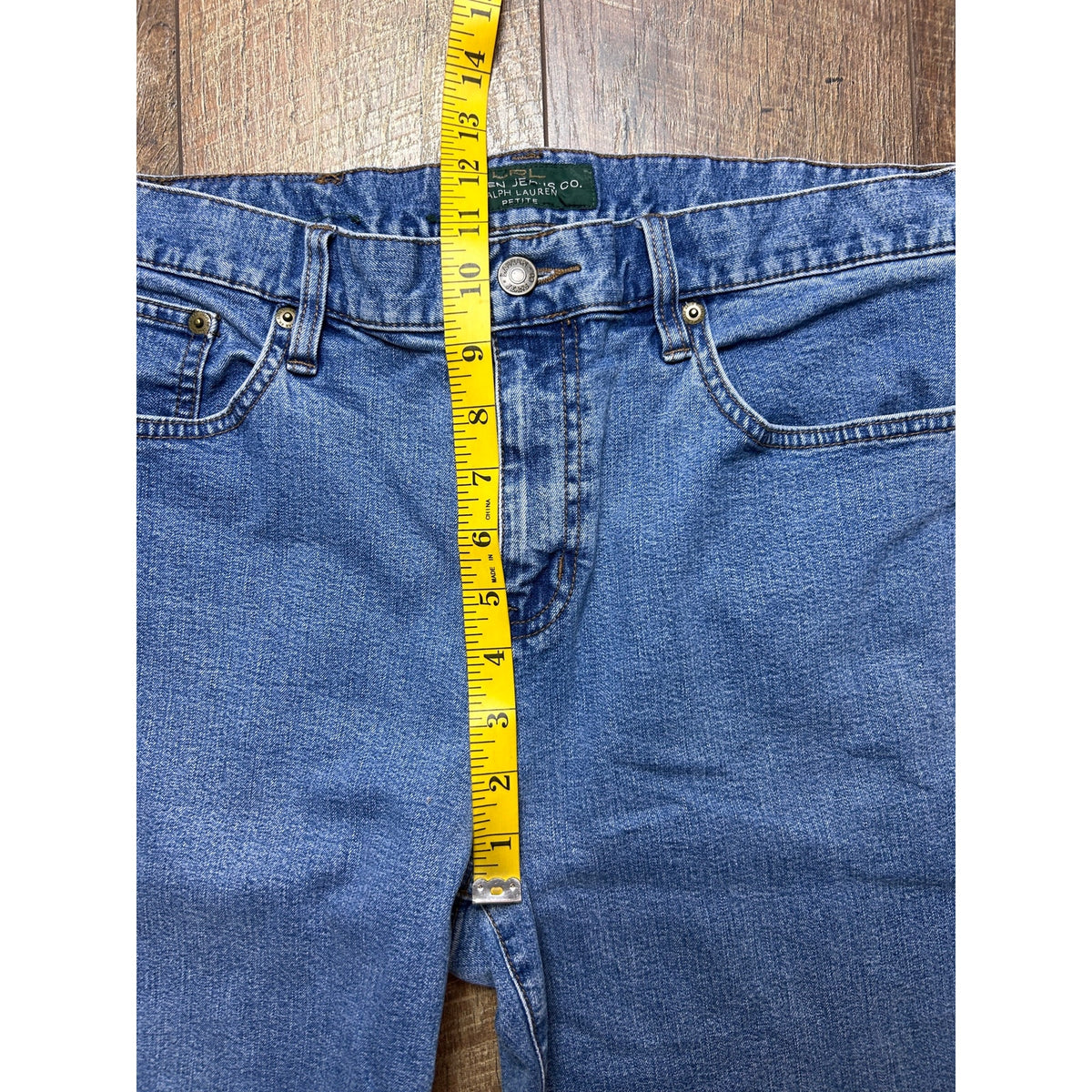 Vintage LRL Bootcut Jeans Size 12P 32x28 Mid Rise Light Wash Y2K Denim