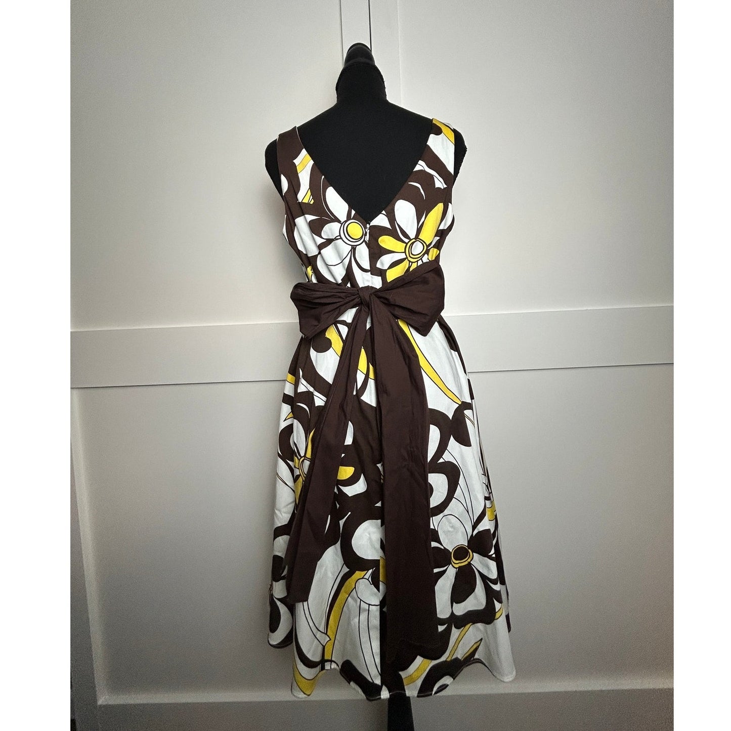 B Smart Y2K Geblümtes Neckholder-Kleid Größe 10 Western Coquette Baumwollmischgewebe Kleid