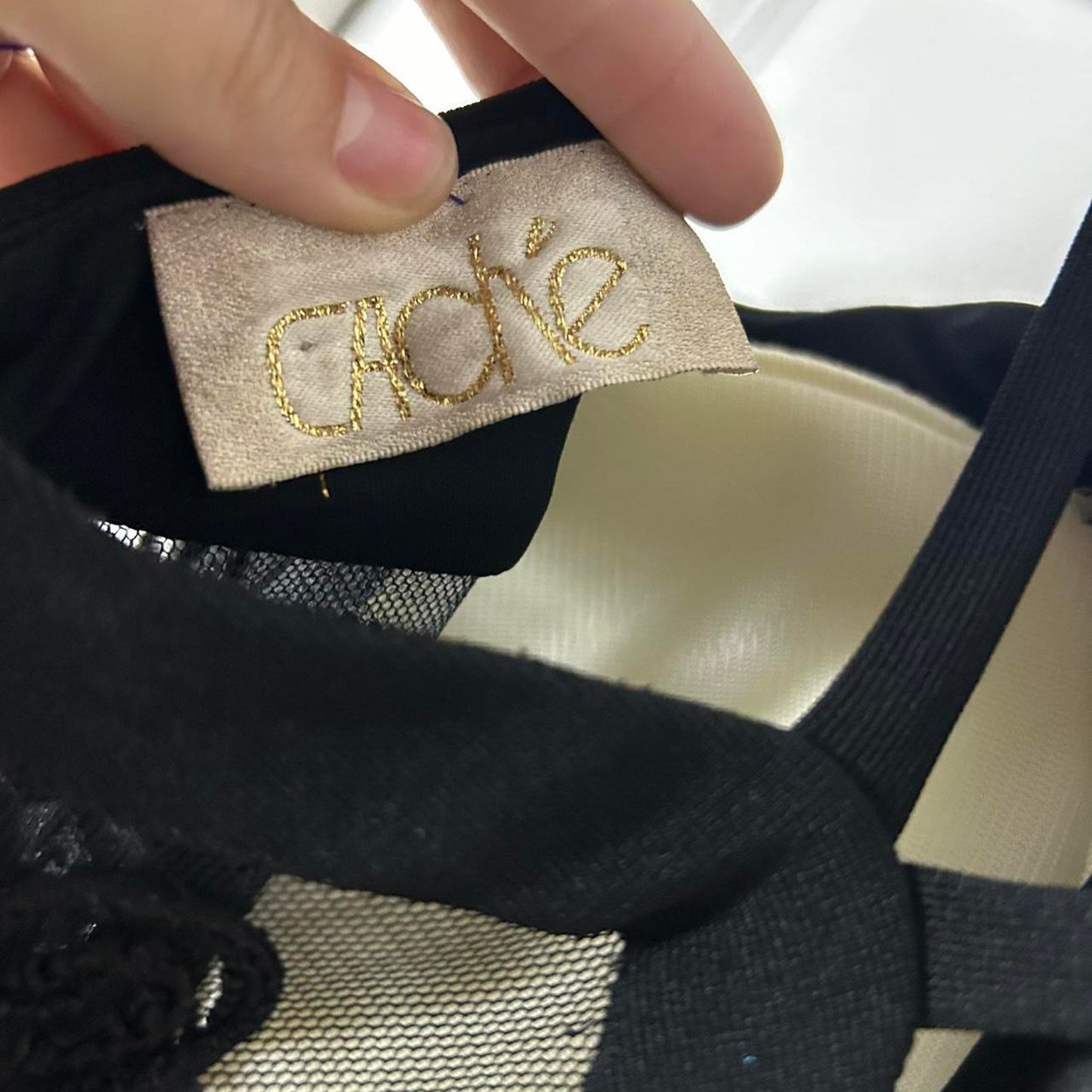 Cache black dress with beaded