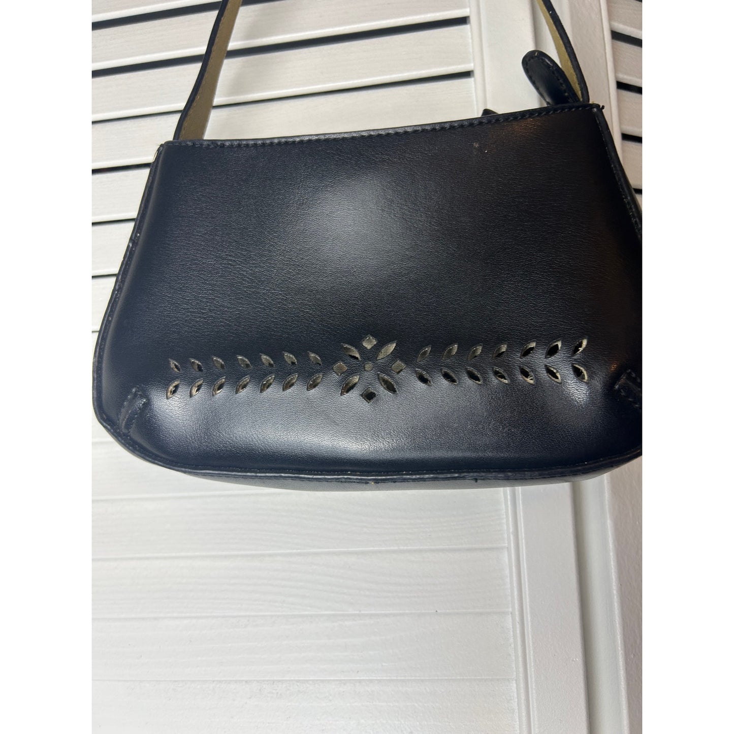 Mondani Y2K Laser Cut Faux Leather Shoulder Bag Cutout It Girl Bag