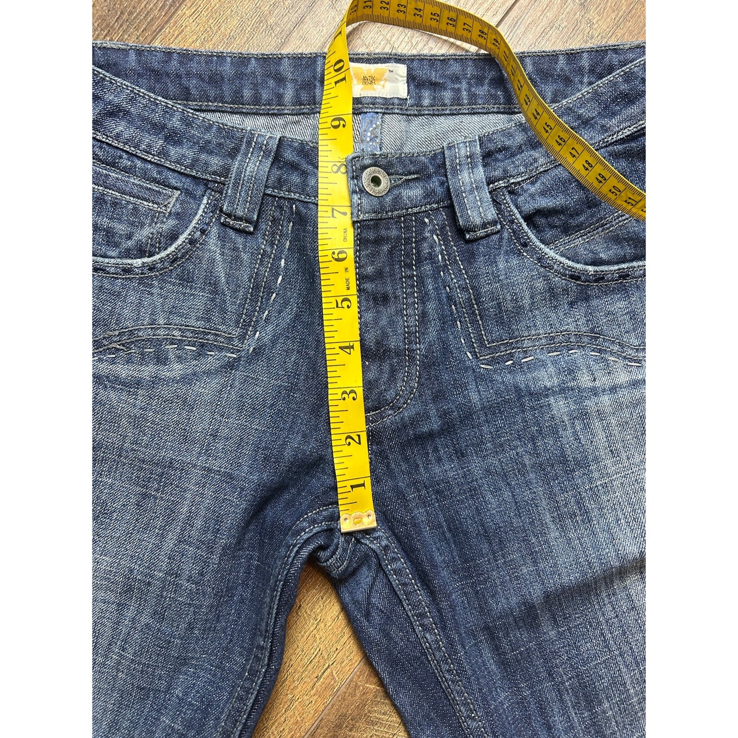 Antik Denim embroidered pocket western low rise bootcut jeans 28x29 Y2K faded