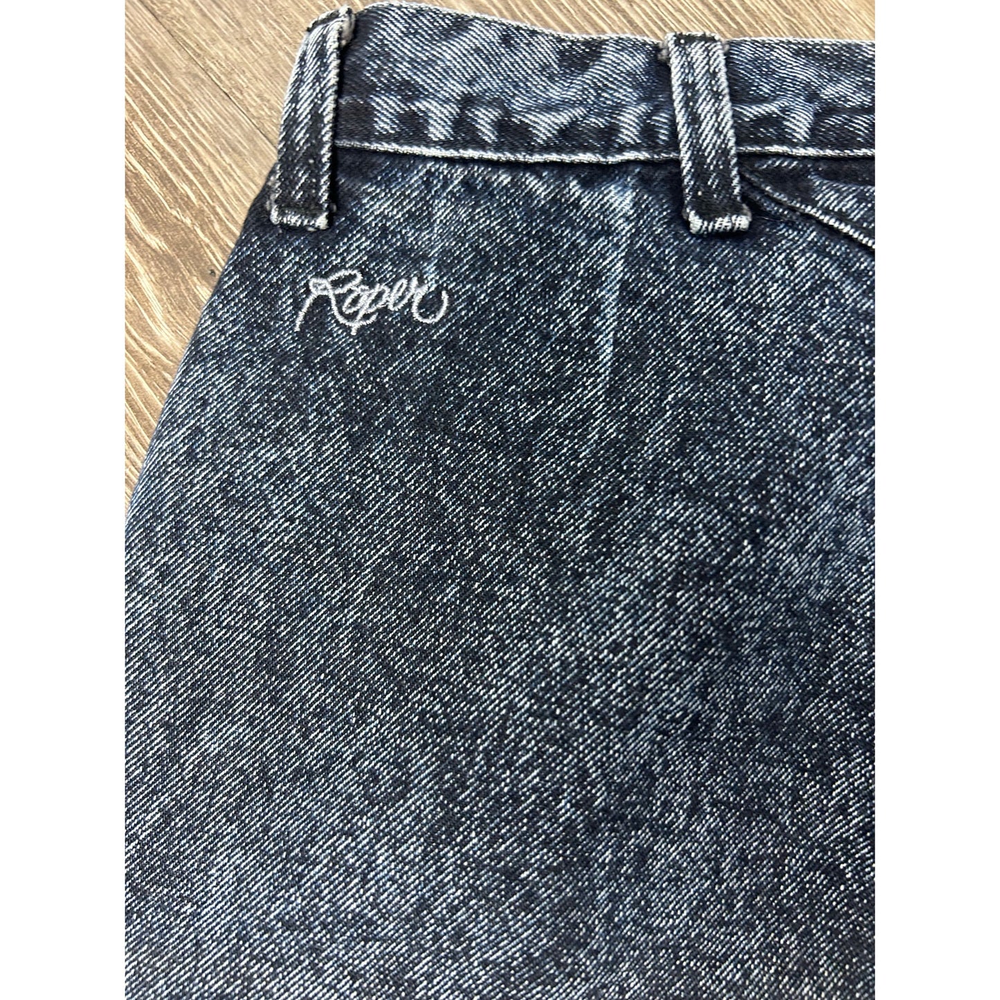 Vintage Roper Bareback Acid Wash Western Mom Jeans Zig Zag Pocket High Rise USA