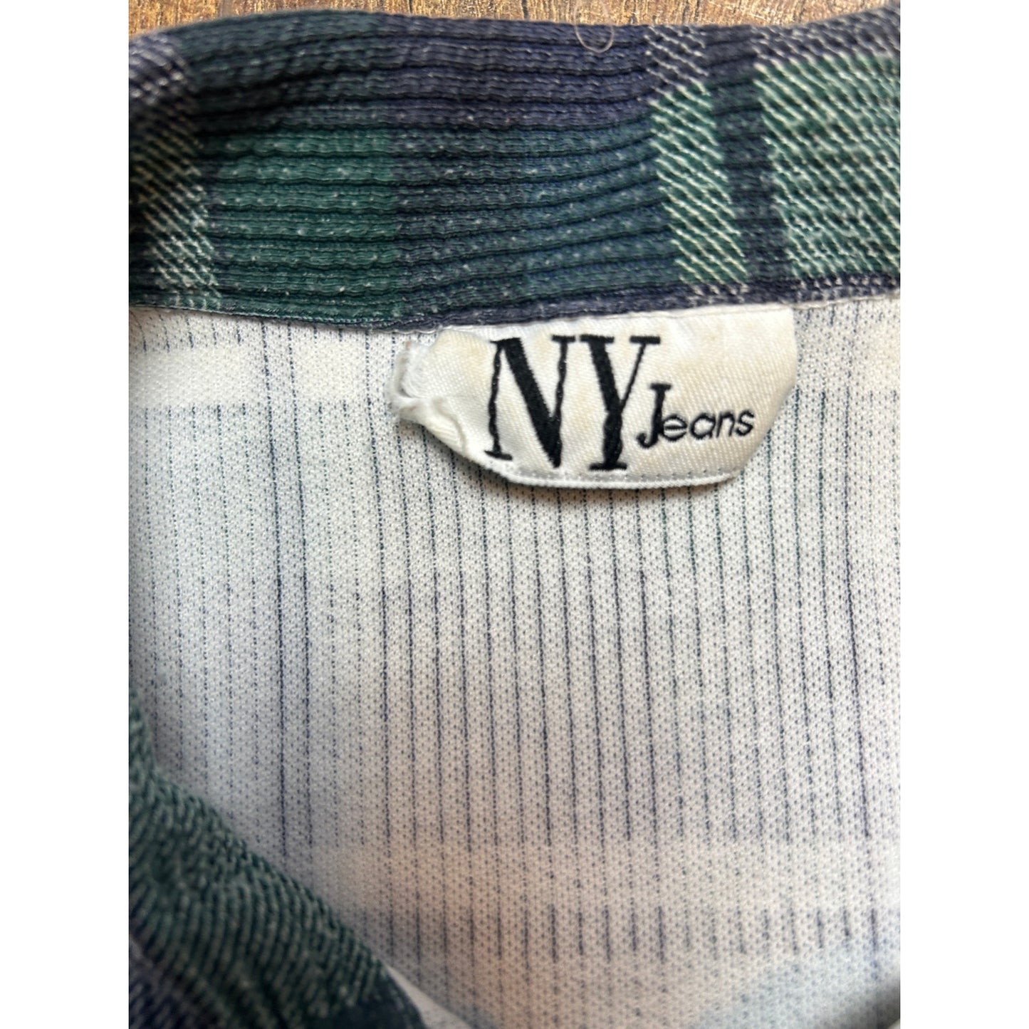 Vintage 90’s Ny jeans plaid zip up shirt size
