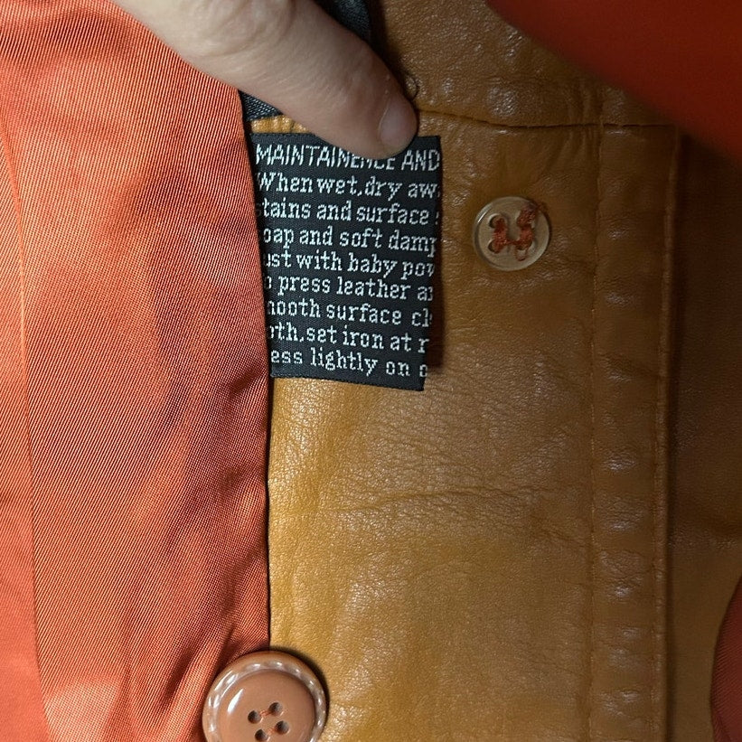 Trench en cuir ceinturé Montgomery Ward couleur cognac taille M
