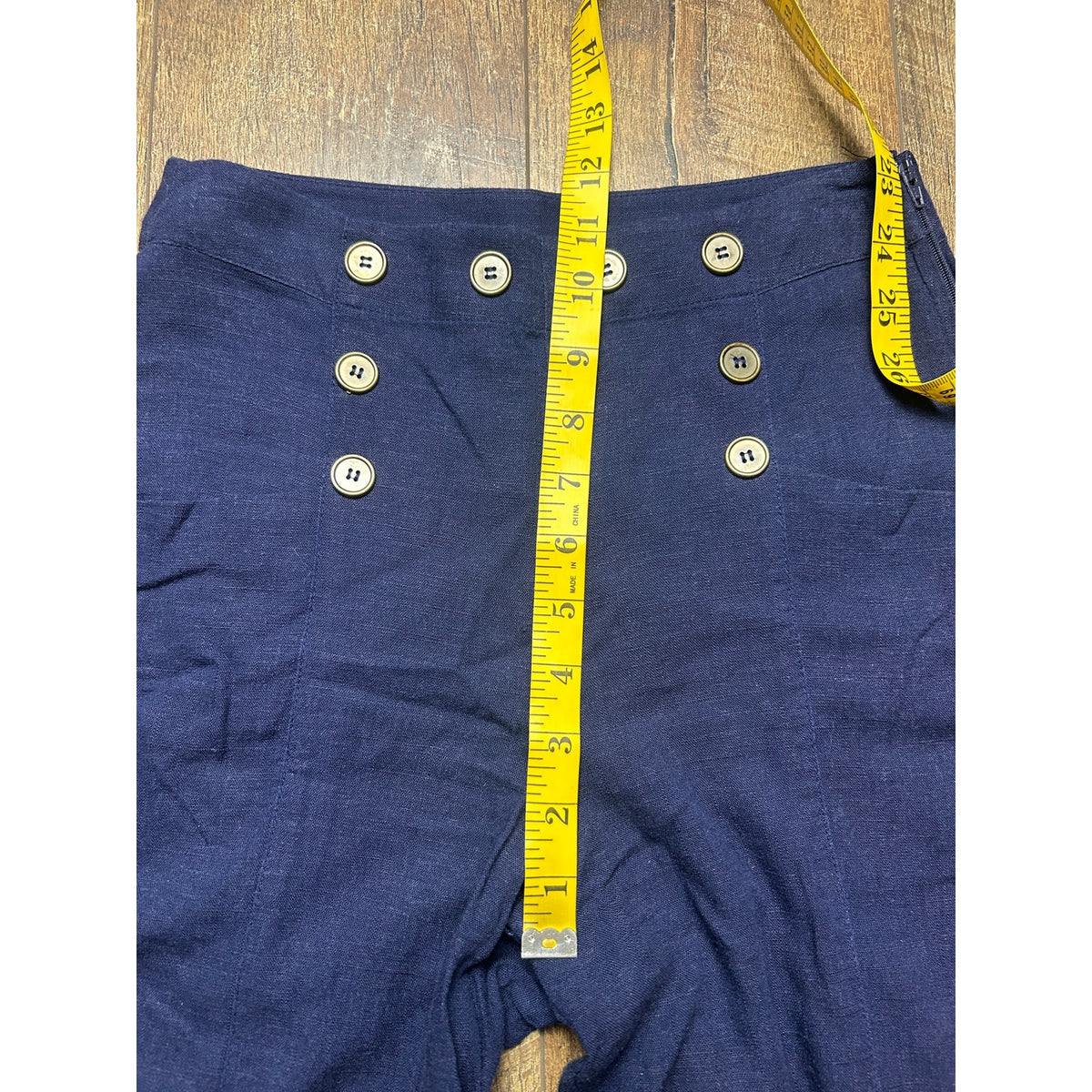 Vintage navy blue sailor style vintage rayon capri/ pedal pusher