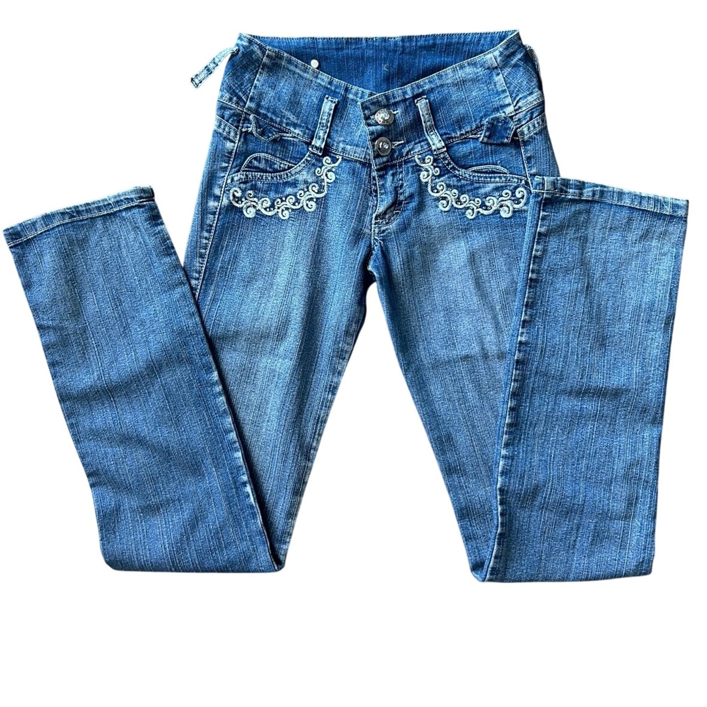 Y2K Low-Rise Bestickte brasilianische Bareback Flare Jeans 26/32