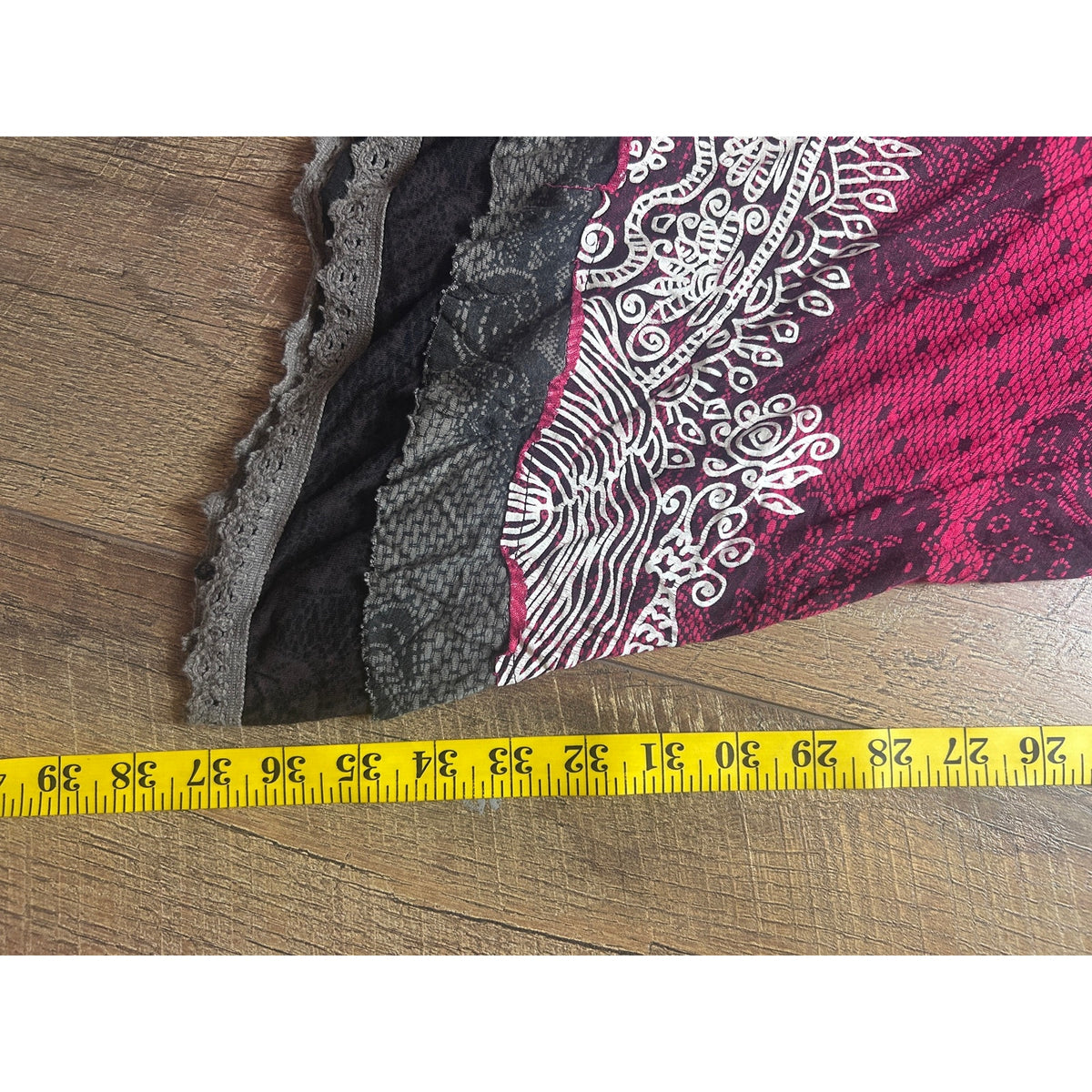 Desigual Red Black White Layered Bamboo Dress Size S | Y2K Fit & Flare