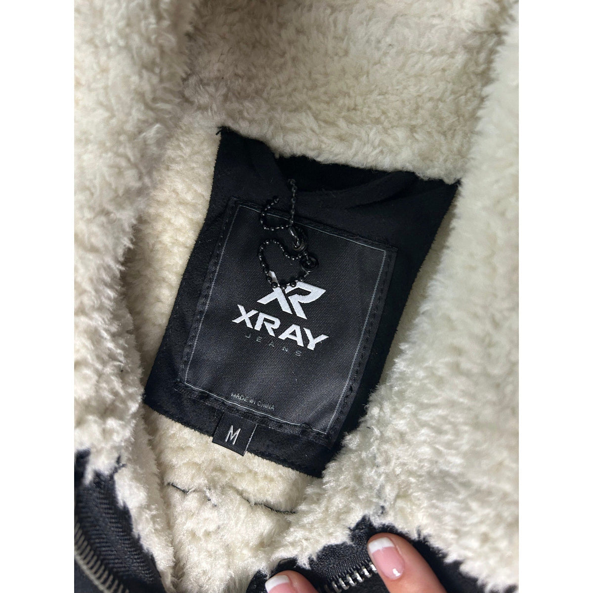 X-Ray Jeans Faux Suede Sherpa Trucker Jacket – M
