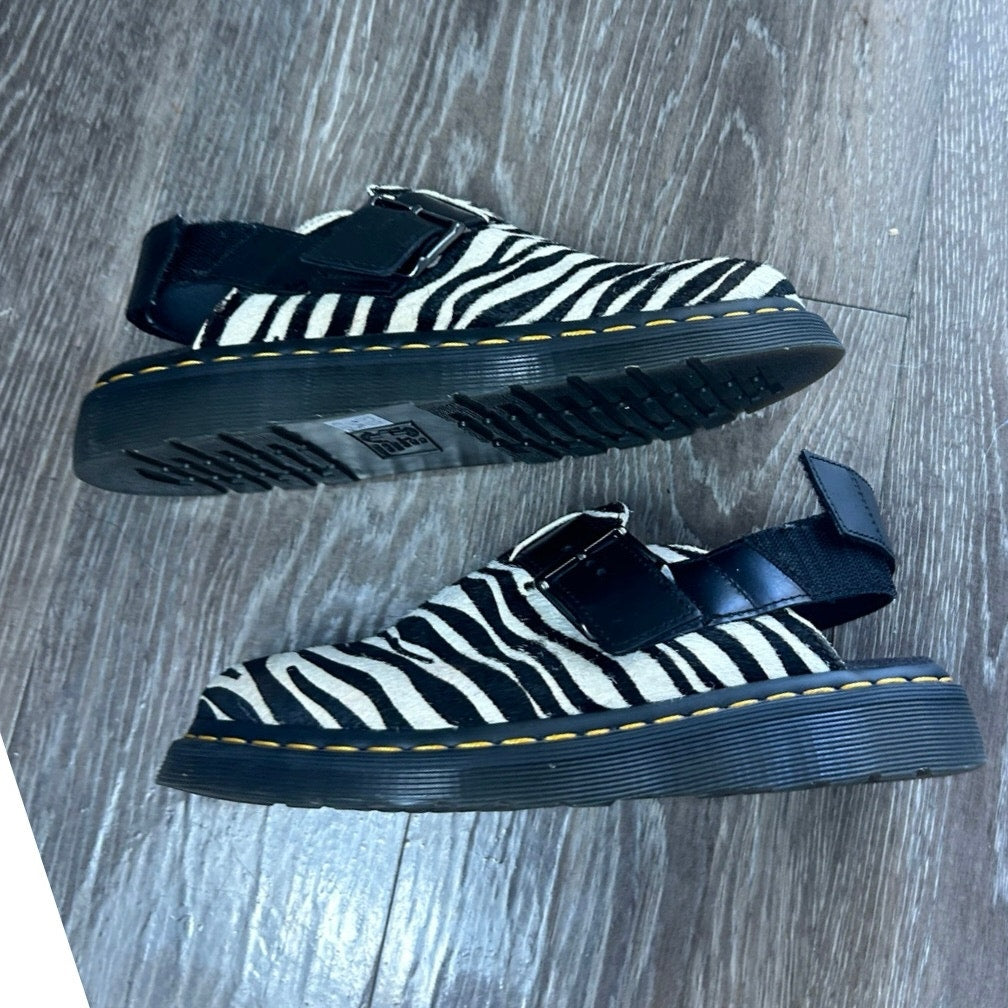 Mules Dr. Martens Jorge II Zebra Hair-On Taille 6 Imprimé Vache à Enfiler