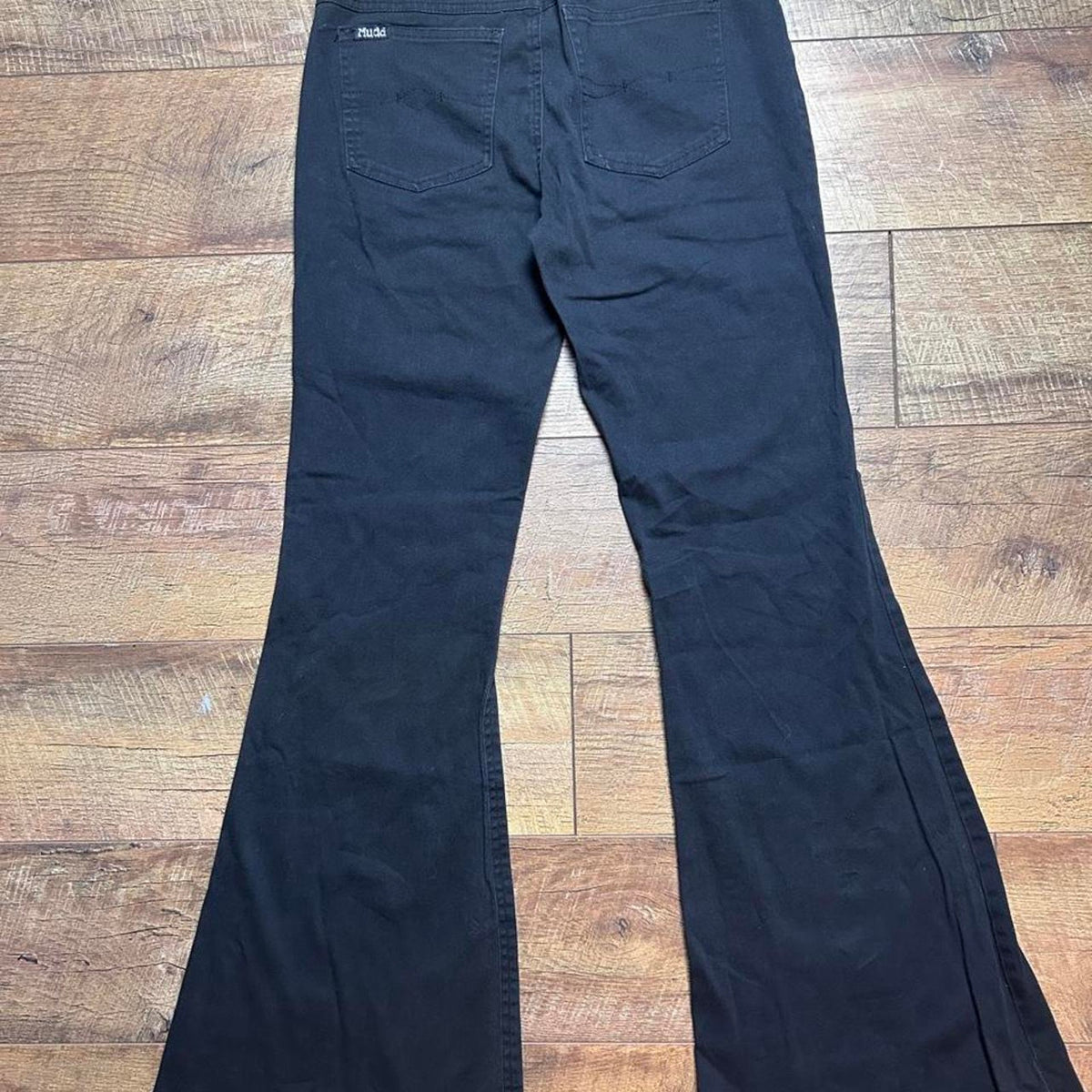 Mudd Y2K Black Low Rise Flare Jeans Grunge Goth Bootcut Denim Size 28