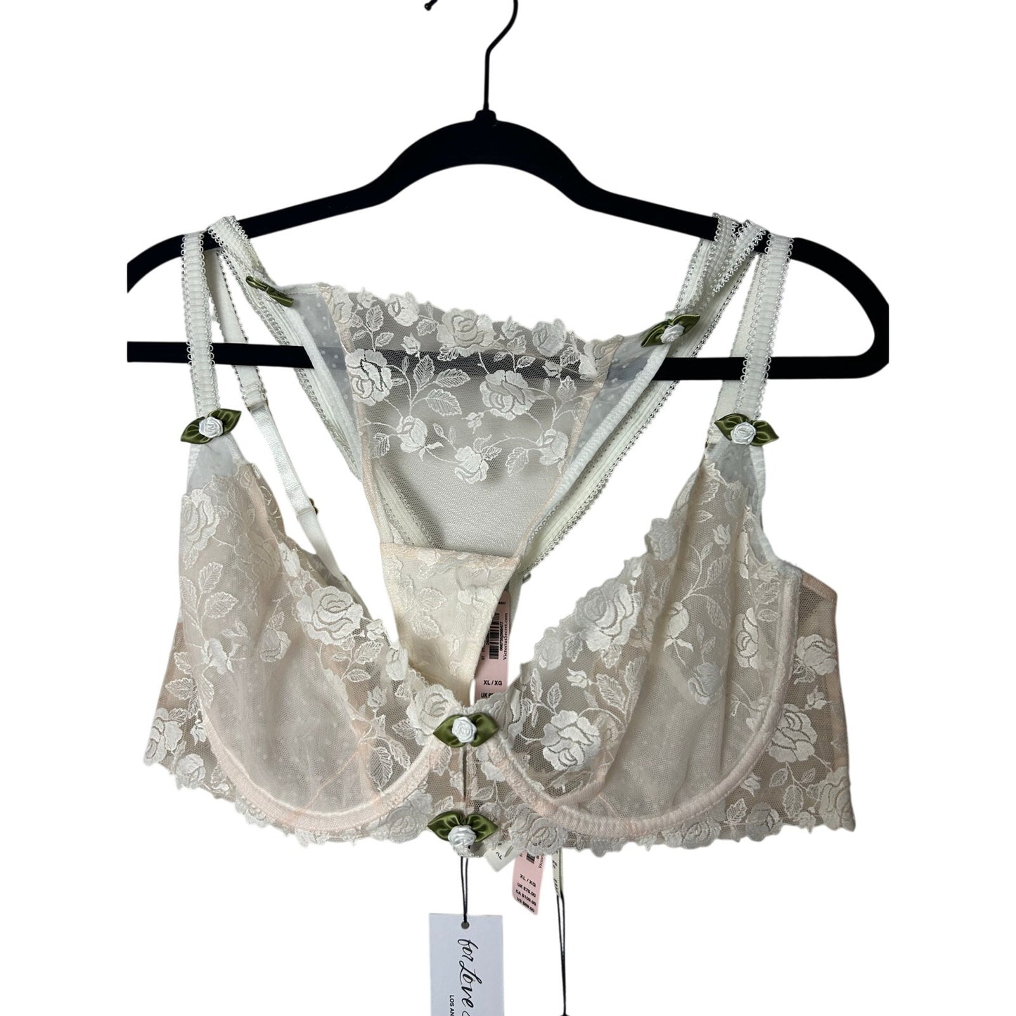 For love & lemons unlined bra set size xl