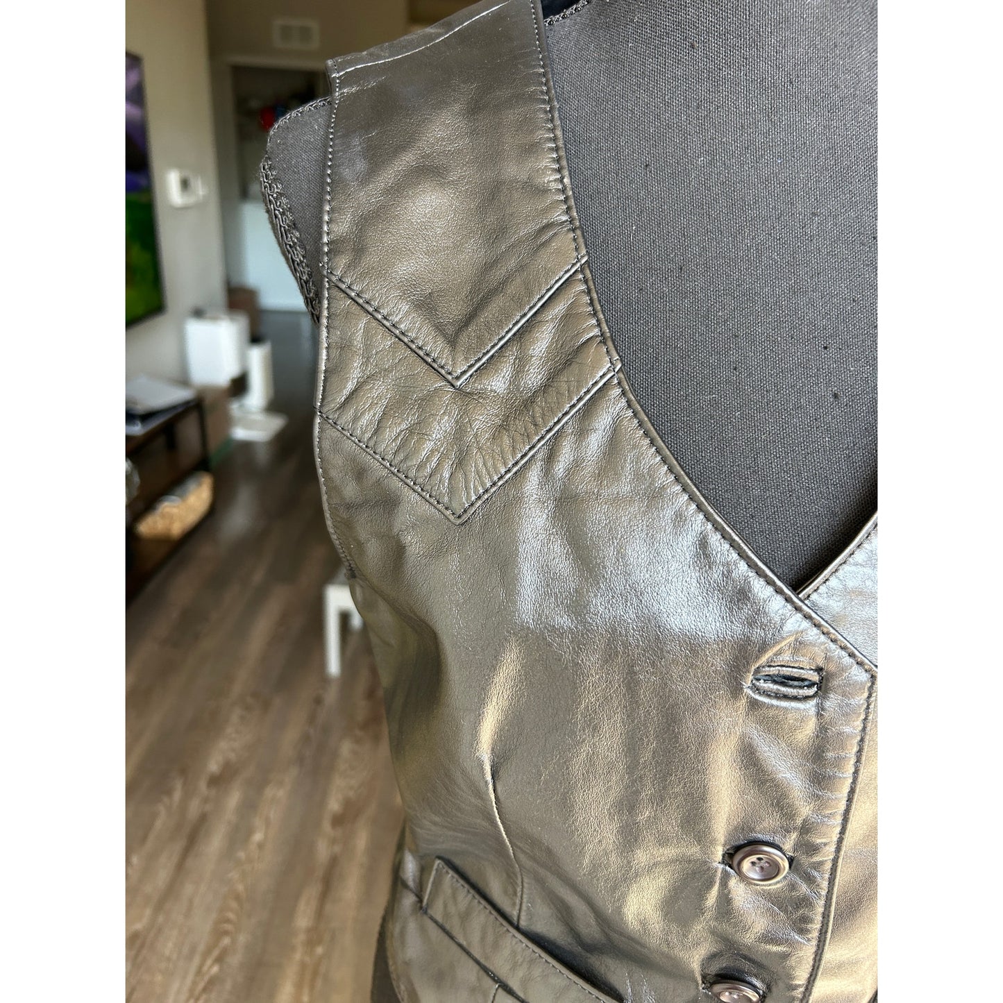 Vintage Leather Vest Size Small Biker Western Moto Layering Piece