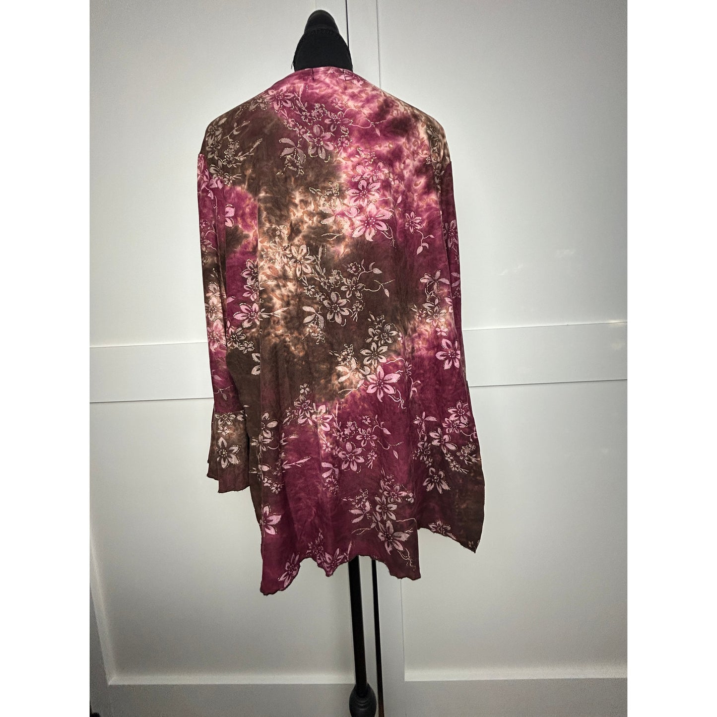 Haut Y2K Sienna Grace style Fairycore Tunique fendue marron rose à manches papillon taille L