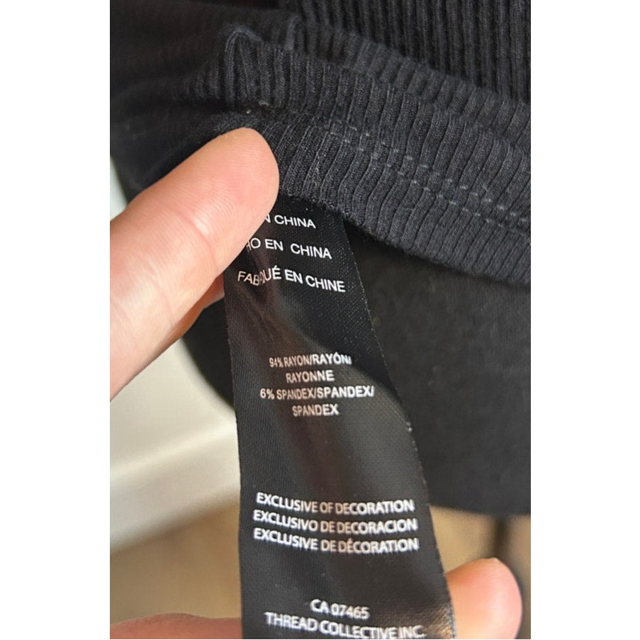 Haut côtelé noir en maille strass Y2K Bling BEBE taille M