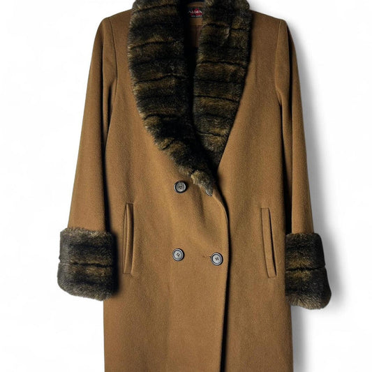 Alorna brown faux fur trim