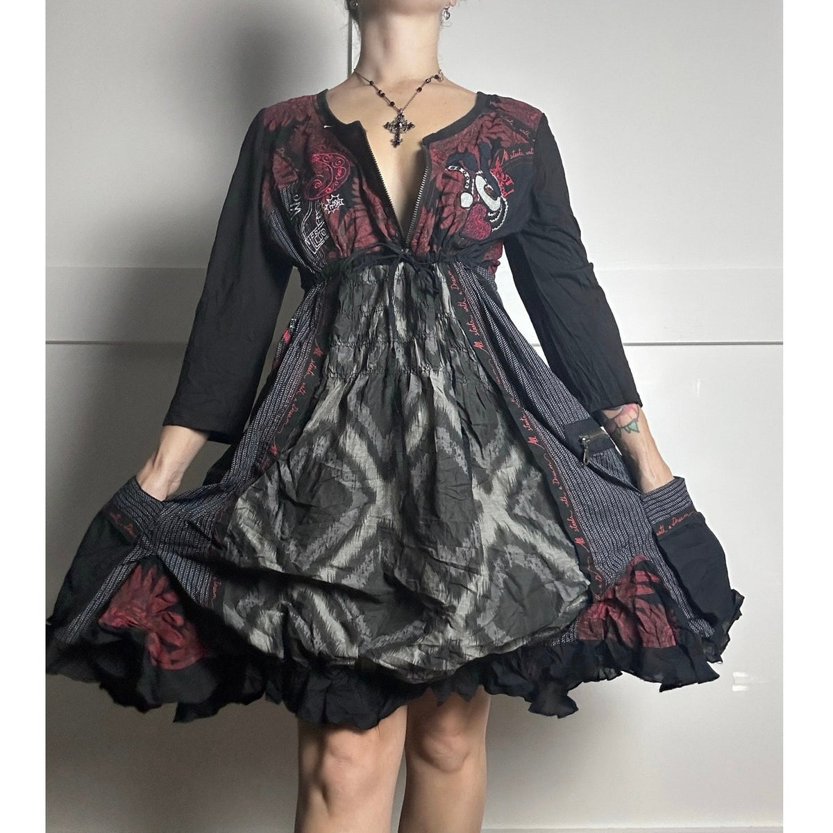 Desigual Grunge Fairy Patchwork Euro Dress | Y2K Boho Art Girl Vintage Statement Dress