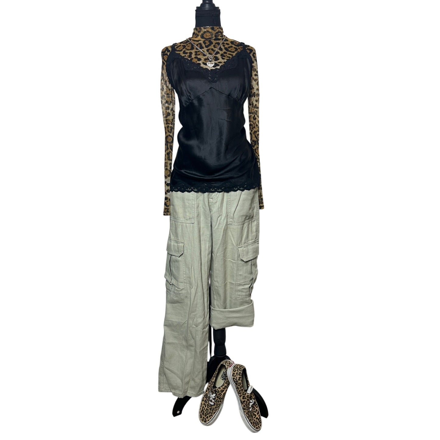 Y2K Aeropostale Cargohose M – Mid Rise Straight Leg Baumwolle Utility It Girl