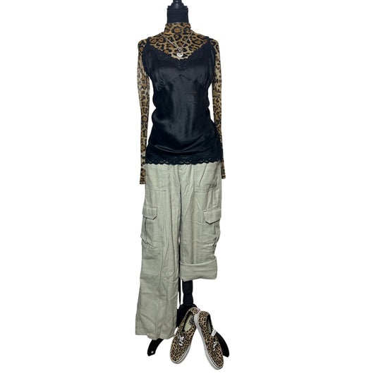 Y2K Aeropostale Cargo Pants M – Mid Rise Straight Leg Cotton Utility It Girl