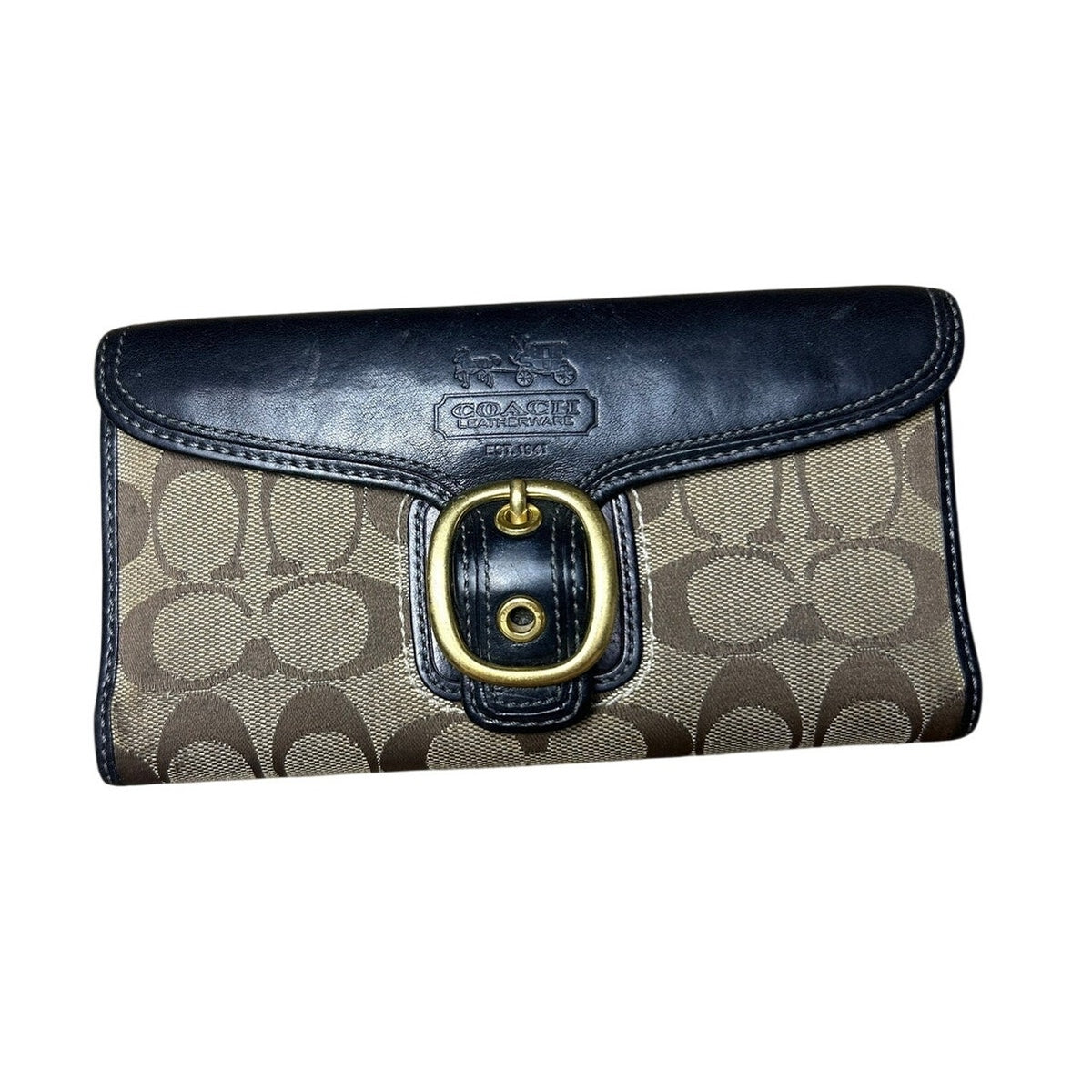 Coach Bleecker Monogram Wallet Checkbook Set