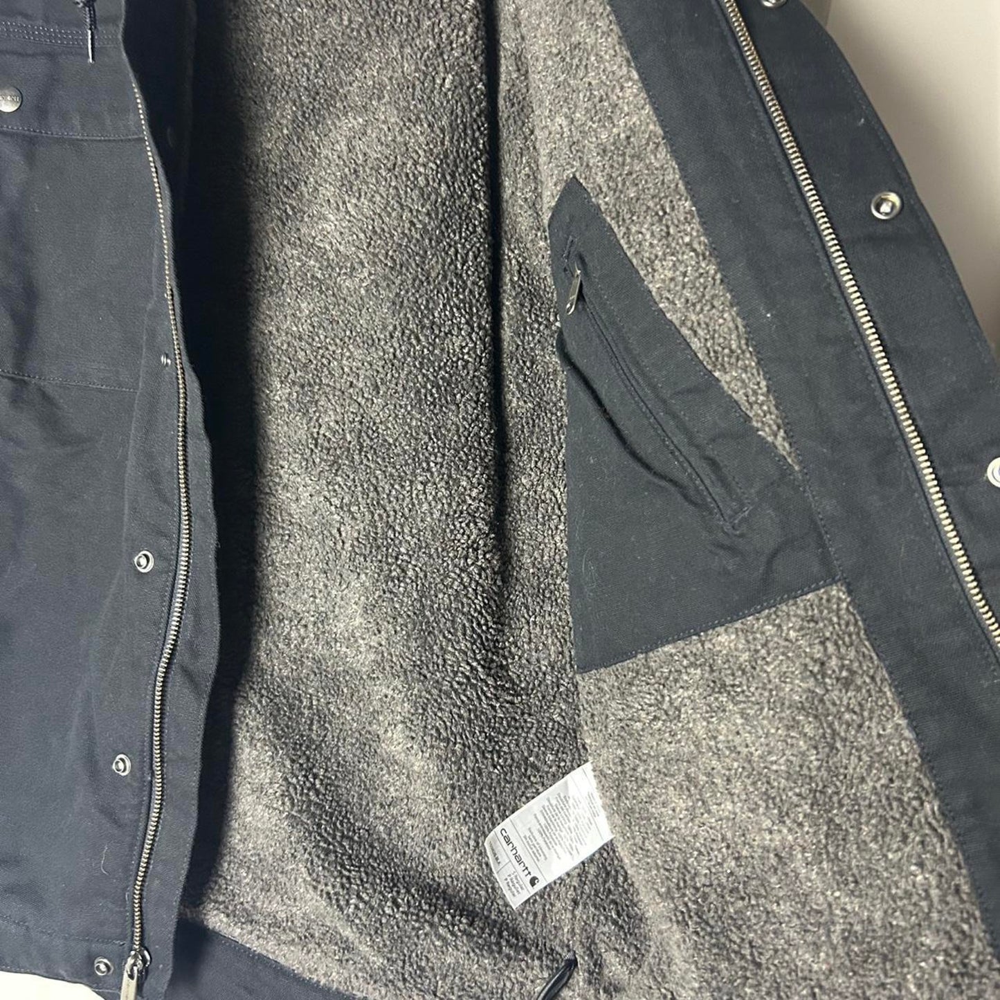 Carhartt black hooded sherpa lined