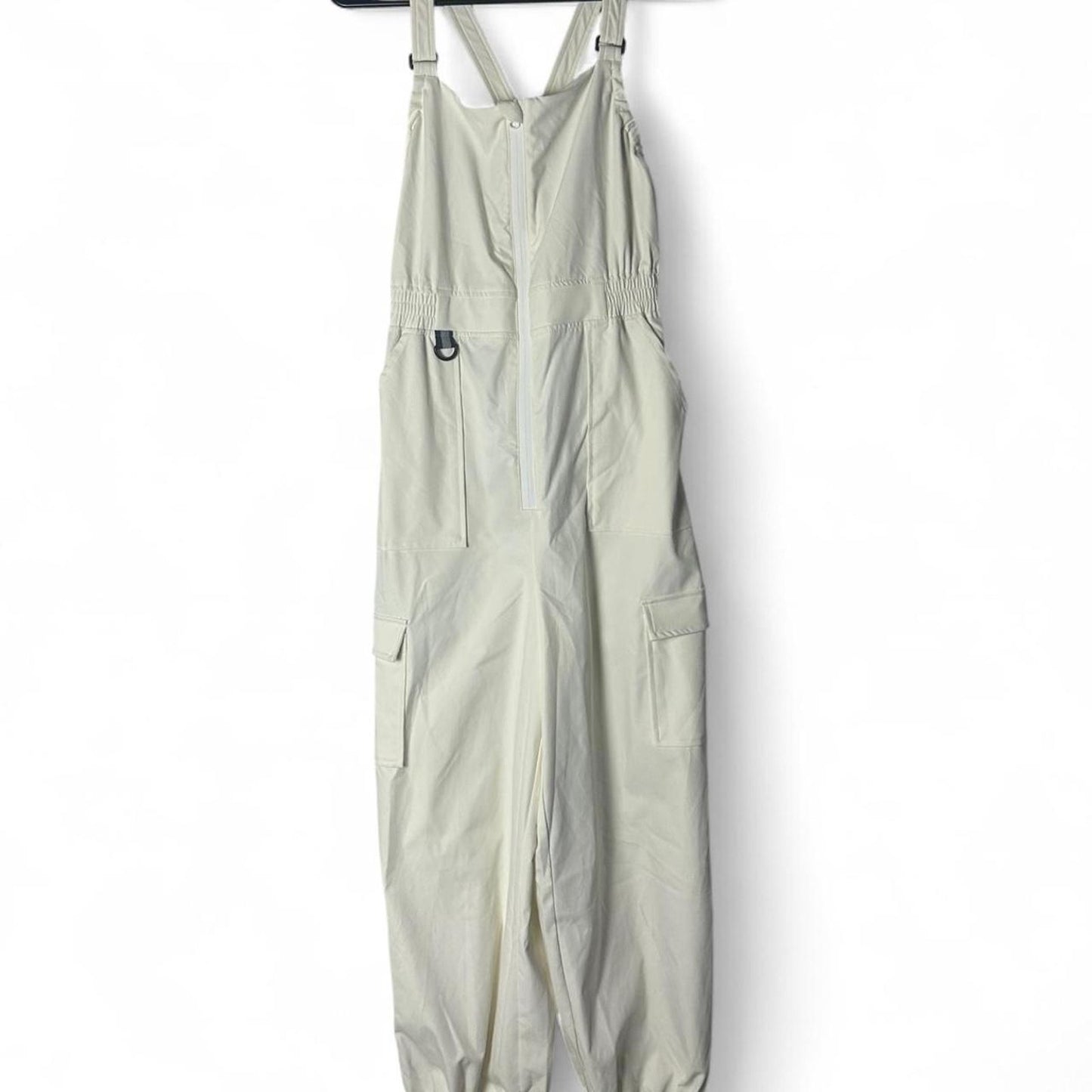 nwt Halara water-repellant zipper pockets camping overalls in white size s