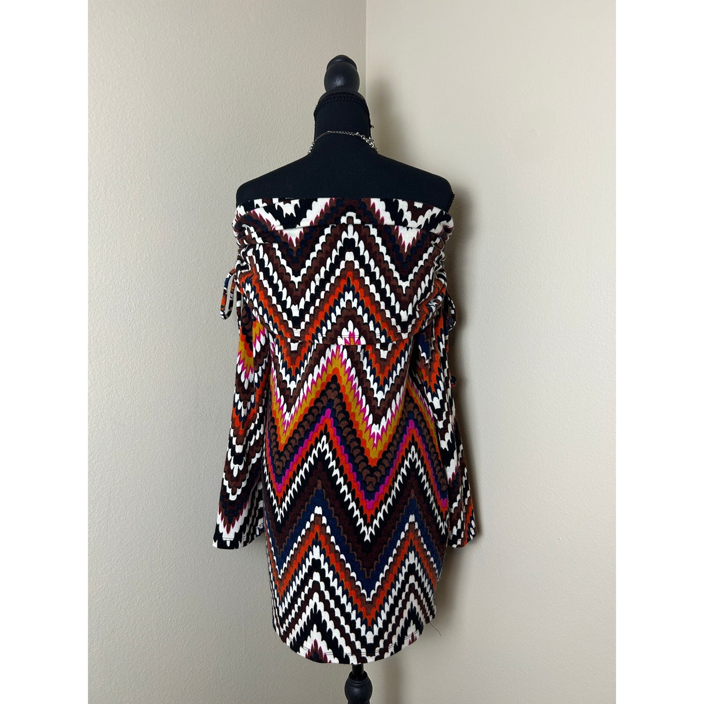 Y2K P Luca Milano Off Shoulder Chevron Knit Dress Missoni Style Size s