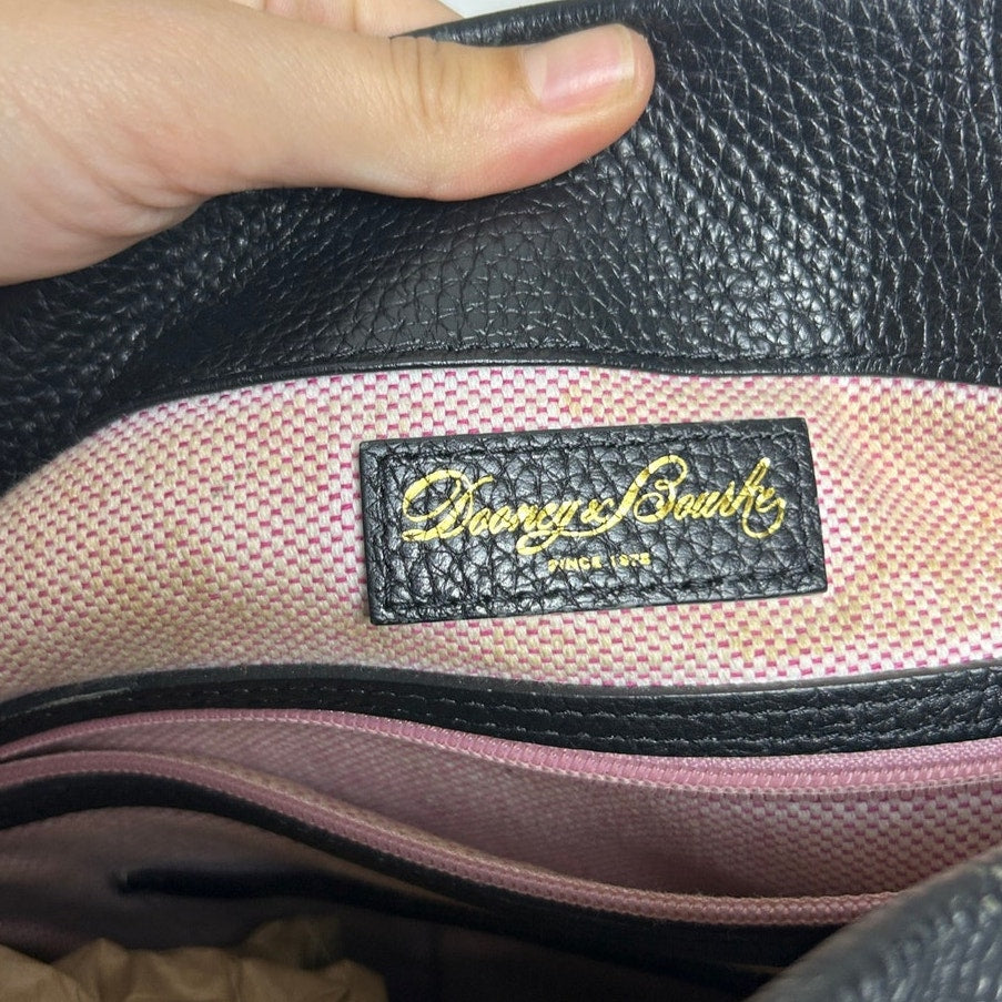 Dooney and bourke clip hobo bag black pebbles leather
