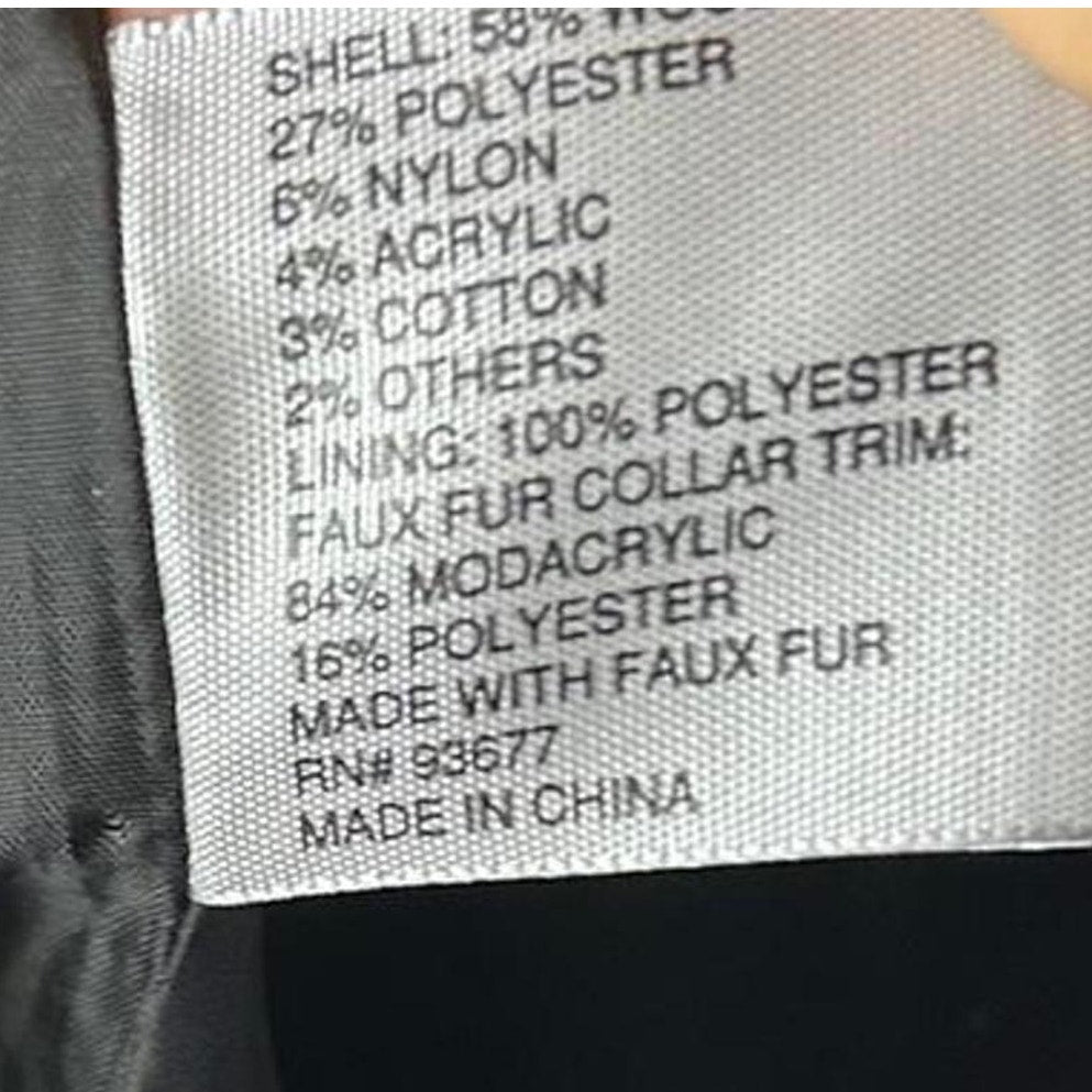 Worthington black wool trench coat