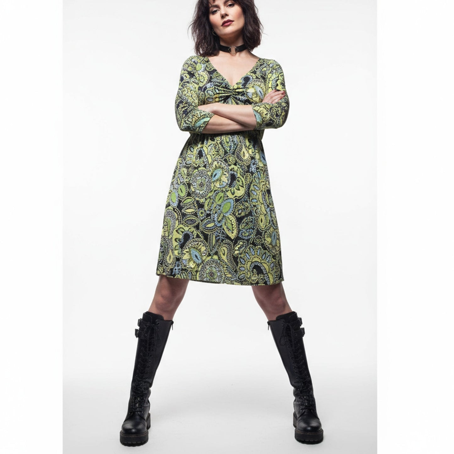 Sigrid Olsen Size 2 Green Paisley Mesh Dress – Freaky Friday Jamie Lee Curtis Vibes