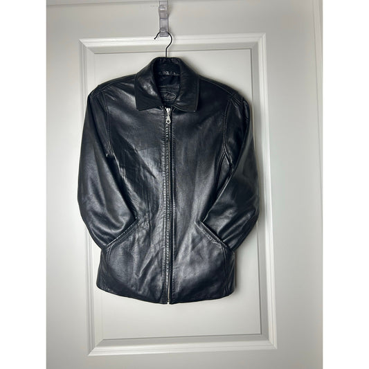 Luis Alvear leather zip up jacket size xs