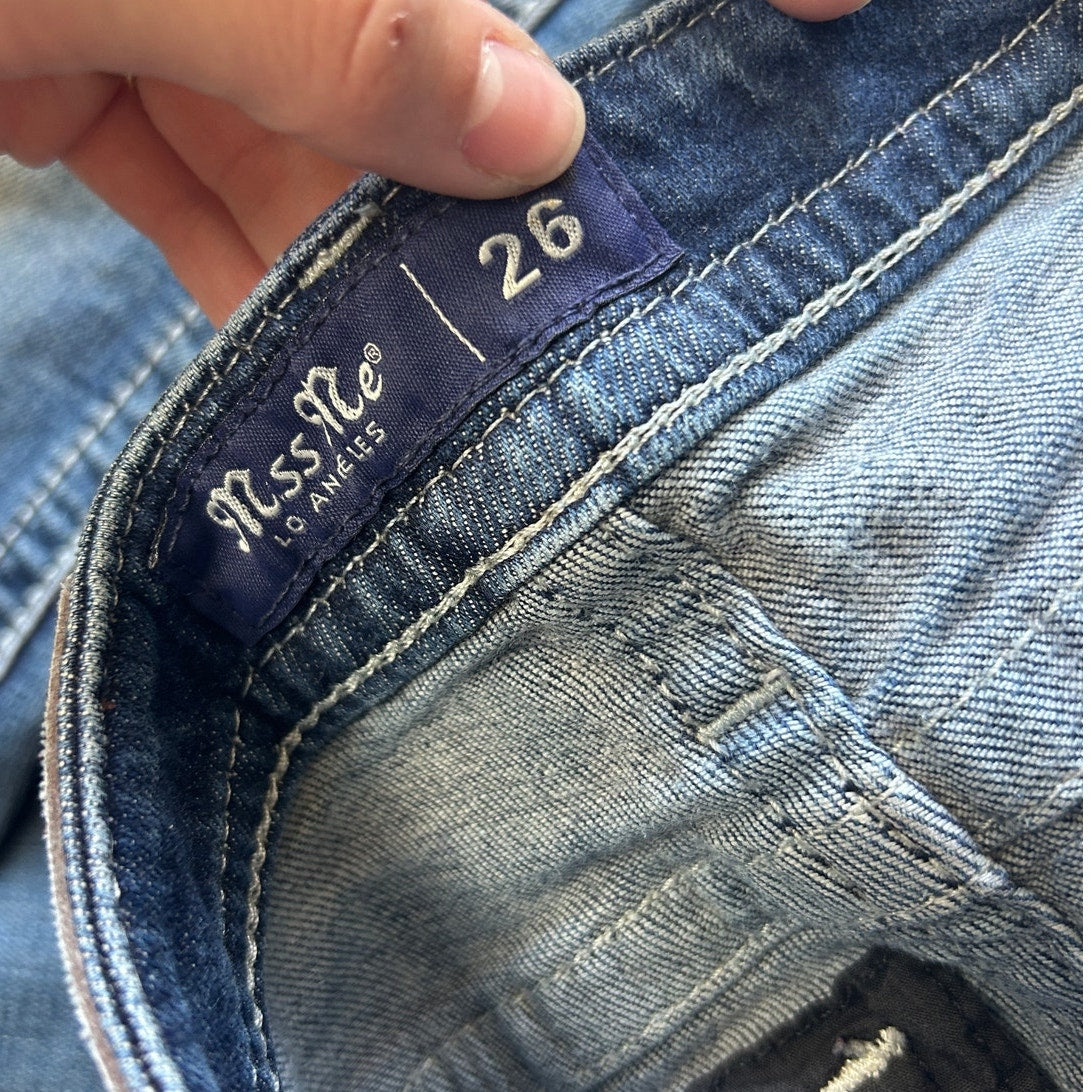 Miss Me Western Skull Horseshoe Bootcut Jeans Größe 26 Y2K Outlaw Glam