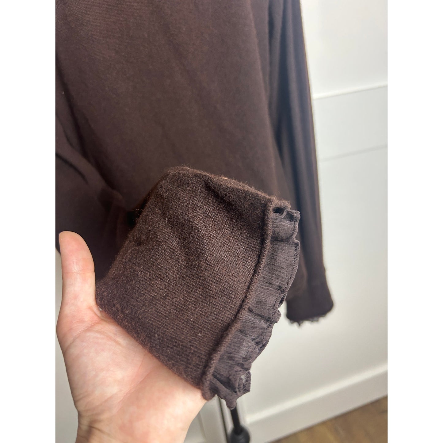 Lauren Ralph Lauren Kaschmir-Seiden-Pullover XL Braun Leicht Luxuriös